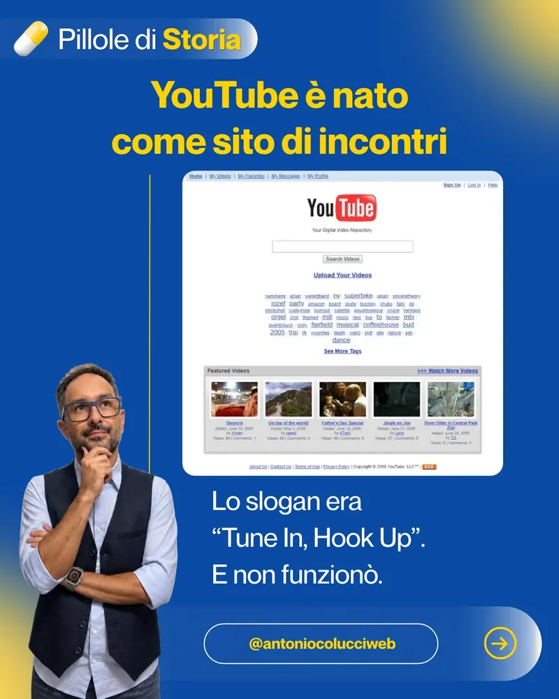YouTube è nato come sito di incontri